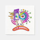 TRIBAL FROWNIE EMOJI MEEMOGIE スタンダードカクテルナプキン (正面)
