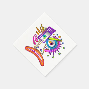 TRIBAL FROWNIE EMOJI MEEMOGIE スタンダードカクテルナプキン