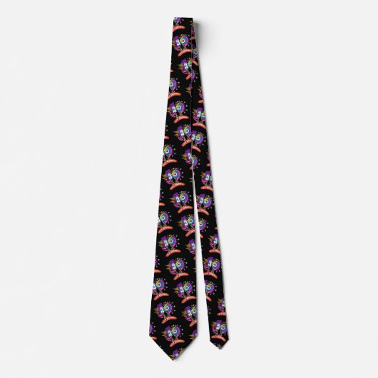 TRIBAL FROWNIE EMOJI MEEMOGIE ネクタイ (正面)