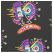 TRIBAL FROWNIE EMOJI MEEMOGIE ファブリック (クローズアップ)
