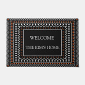 Tribal Geometric Border Design  ドアマット (正面)