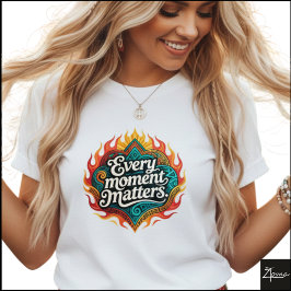 Tribal Geometric Every Moment Matters Flames Tシャツ
