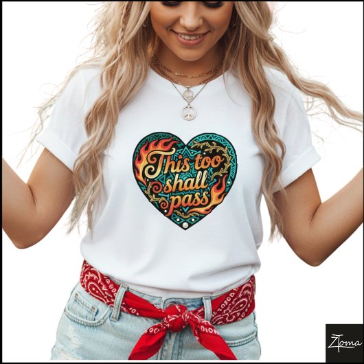 Tribal Geometric Heart This Too Shall Pass Tシャツ