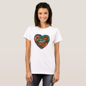 Tribal Geometric Heart This Too Shall Pass Tシャツ (正面フル)