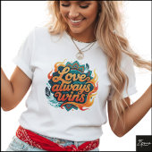 Tribal Geometric Love Always Wins Mandala Tシャツ