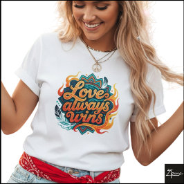 Tribal Geometric Love Always Wins Mandala Tシャツ