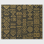 Tribal Gold Geometric ラッピングペーパー (フラット)