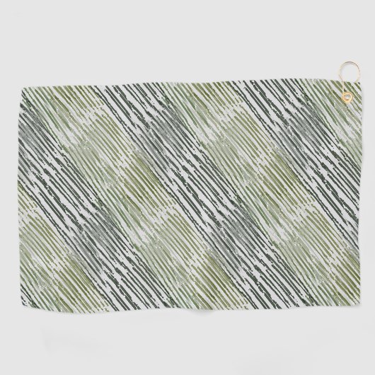 Tribal Green Stripes Abstract Pattern  ゴルフタオル (横)