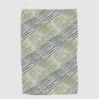 Tribal Green Stripes Abstract Pattern  ゴルフタオル