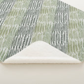 Tribal Green Stripes Abstract Pattern  シェルパブランケット (3/4)