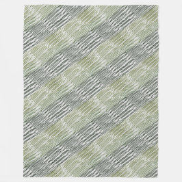 Tribal Green Stripes Abstract Pattern  フリースブランケット