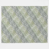 Tribal Green Stripes Abstract Pattern  フリースブランケット (正面(横))