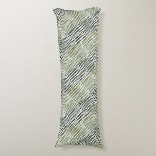 Tribal Green Stripes Abstract Pattern  ボディピロー (正面縦)