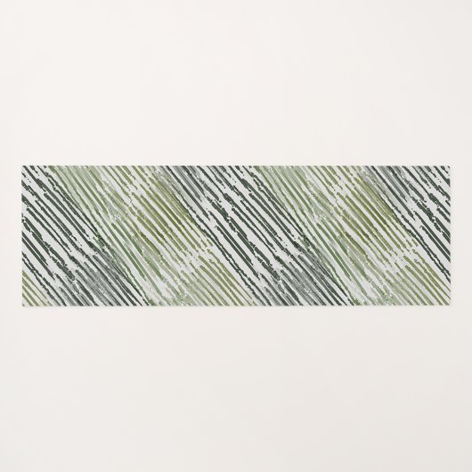 Tribal Green Stripes Abstract Pattern  ヨガマット (裏面(横))