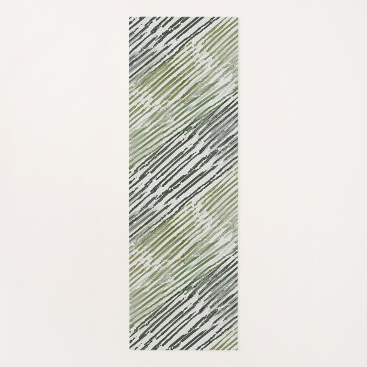 Tribal Green Stripes Abstract Pattern  ヨガマット (正面)