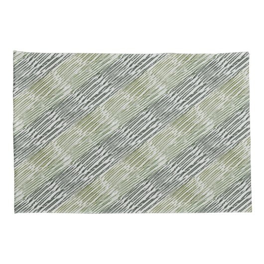Tribal Green Stripes Abstract Pattern  枕カバー (裏面-右)