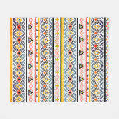 Tribal grunge ethno folk pattern in retro style フリースブランケット (正面(横))