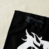 Tribal Horse Head Silhouette Minimal Design ビーチタオル (インサイチュ)