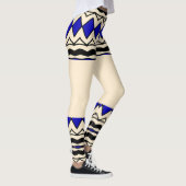 Tribal-Inspired Blue & Cream Leggings レギンス (右)