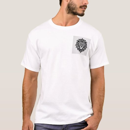Tribal King: Ancient Geometric Lion Tシャツ (正面)