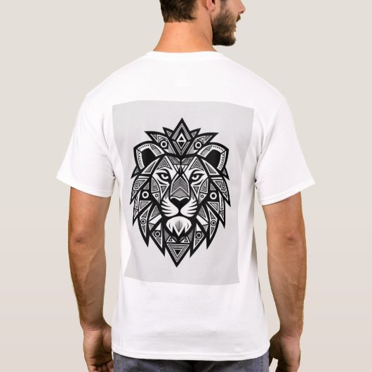 Tribal King: Ancient Geometric Lion Tシャツ (裏面)