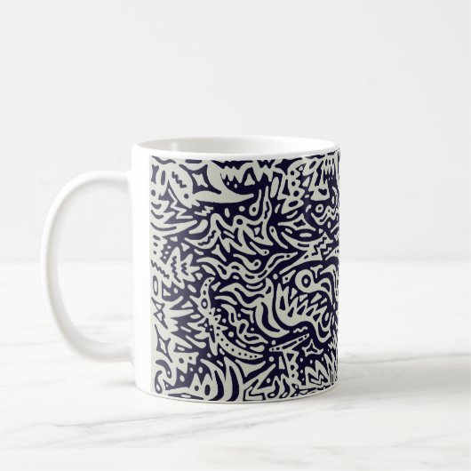 Tribal Like Doodle Mug コーヒーマグカップ (左)