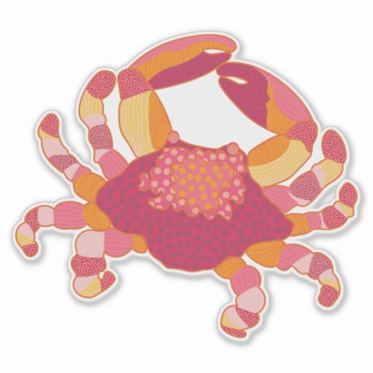 Tribal Marking Crab Sticker シール (正面)