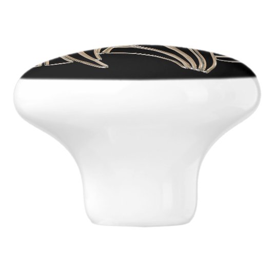 Tribal Metallic Howling Wolf Emblem セラミックノブ (側面)