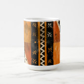 Tribal motifs in black and earth tones コーヒーマグカップ (中央)