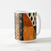 Tribal motifs in black and earth tones コーヒーマグカップ (正面右)