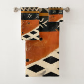 Tribal motifs in black and earth tones バスタオルセット (インサイチュ)