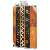 Tribal motifs in black and earth tones フラスク (左)