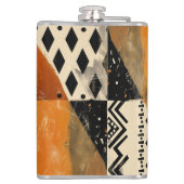 Tribal motifs in black and earth tones フラスク (裏面)
