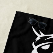 Tribal Owl Minimal Black and White Design ビーチタオル (インサイチュ)