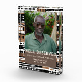 Tribal Patterns Retirement Gift for Black Dad フォトブロック (右)