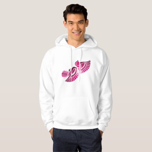 Tribal Pink Bird Stylized Magenta Phoenix パーカ (正面フル)