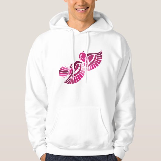 Tribal Pink Bird Stylized Magenta Phoenix パーカ (正面)