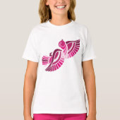Tribal Pink Bird Stylized Magenta Phoenix Tシャツ (正面)