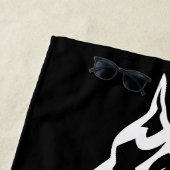 Tribal Pitbull Minimal Black and White Design ビーチタオル (インサイチュ)