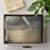 Tribal Pottery & Feather Staff Decoupage 薄葉紙 (ギフト)