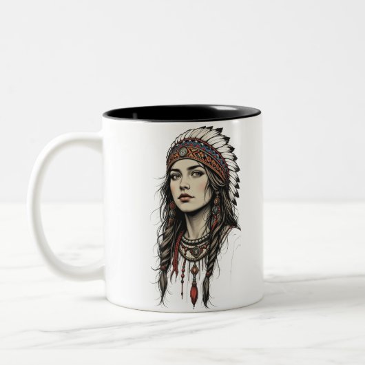 Tribal Queen Wild Soul Two-Tone Coffee Mug ツートーンマグカップ (左)
