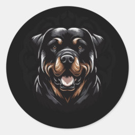 Tribal Rottweiler Sticker – Fierce & Loyal ラウンドシール