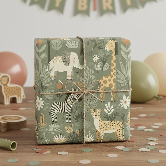 Tribal Safari Jungle ID1260 ラッピングペーパー