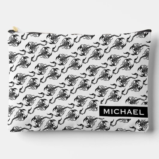 Tribal Scorpion Pattern Modern Personalised アクセサリーポーチ (正面)
