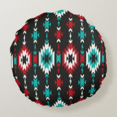 Tribal seamless colorful geometric pattern. Ethnic ラウンドクッション (裏面)
