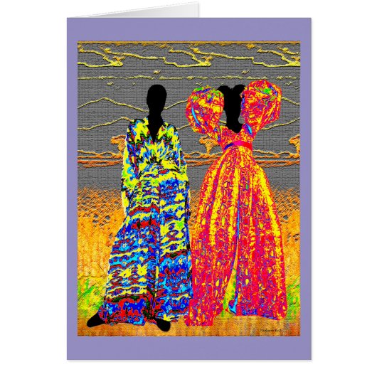 Tribal Sisters in Color Greeting Card (正面)