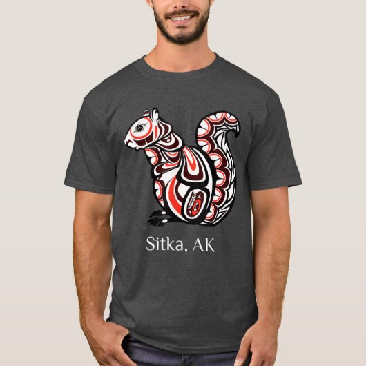Tribal Squirrel Sitka Alaska Native American Haida Tシャツ (正面)