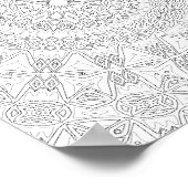 Tribal Starburst Coloring Page Pattern Artwork ポスター (角)