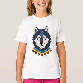 Tribal style wolf head tシャツ