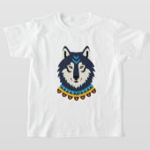 Tribal style wolf head tシャツ (レイダウン)